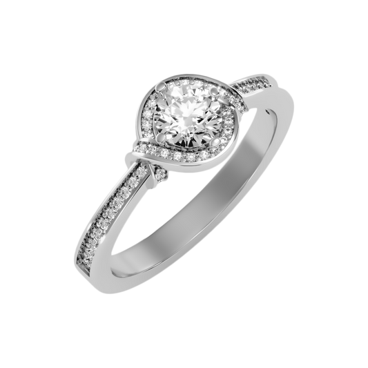 Almendra Solitaire Ring-Color_White-Gold