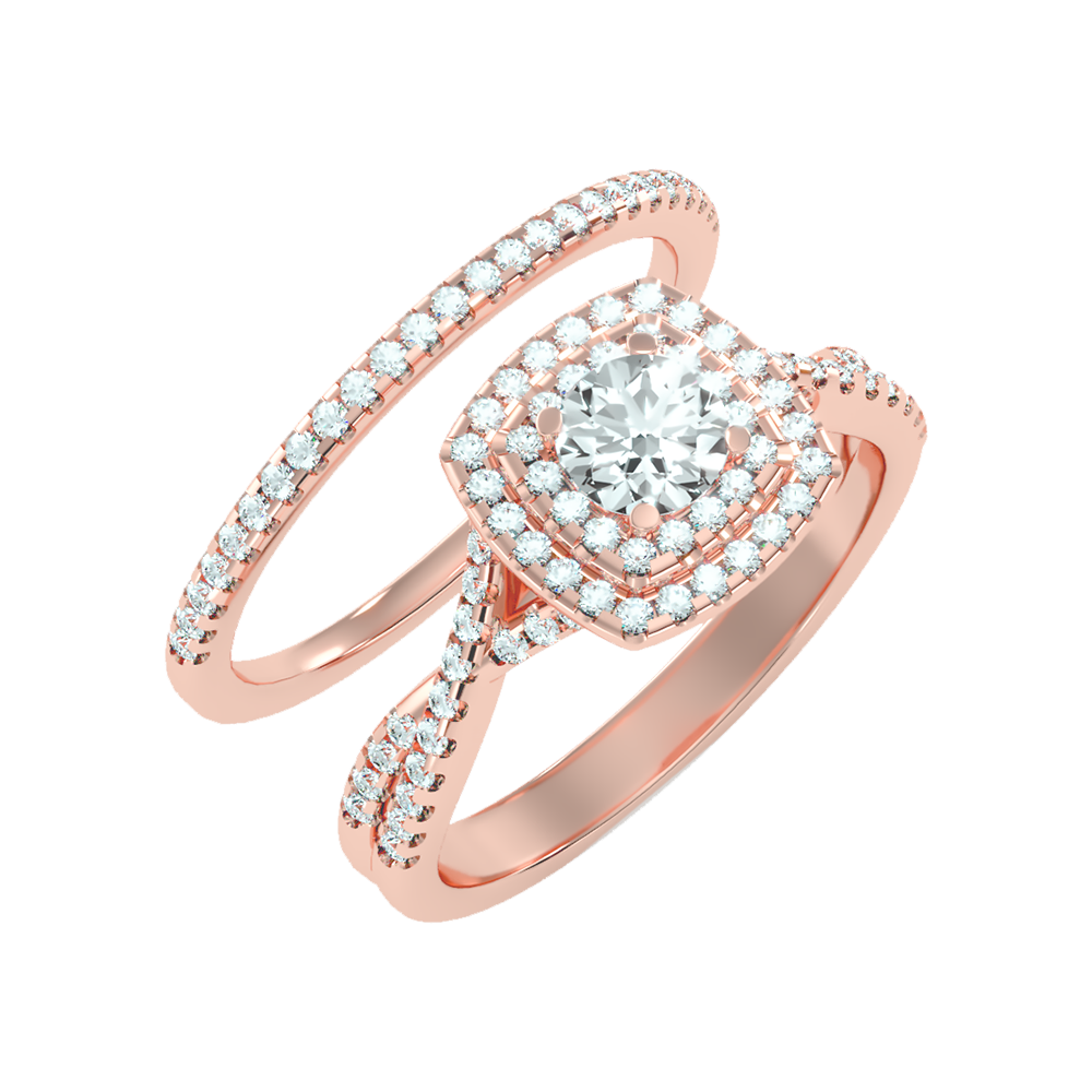 Cisting Bridal Ring Set-Color_Rose-Gold