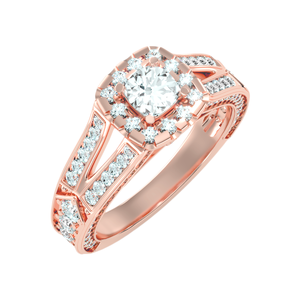 Gilded Solitaire Ring-Color_Rose-Gold