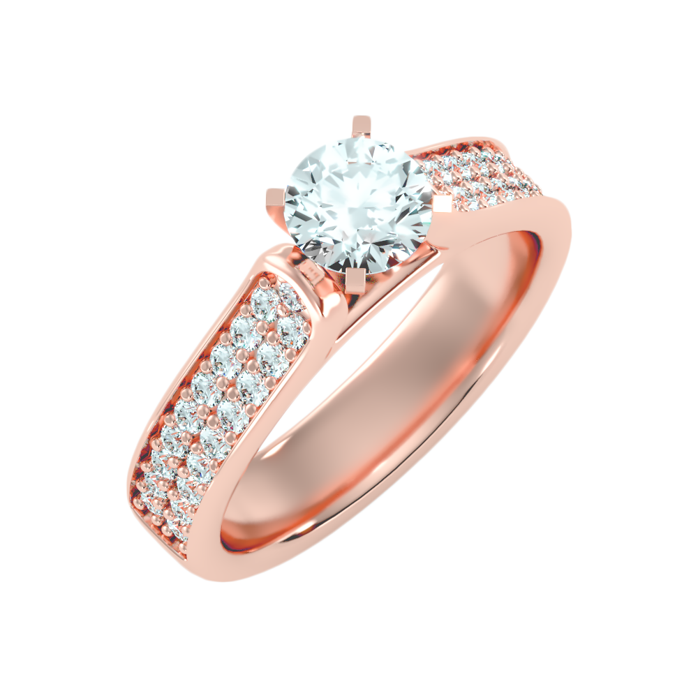 Unique Solitaire Ring-Color_Rose-Gold
