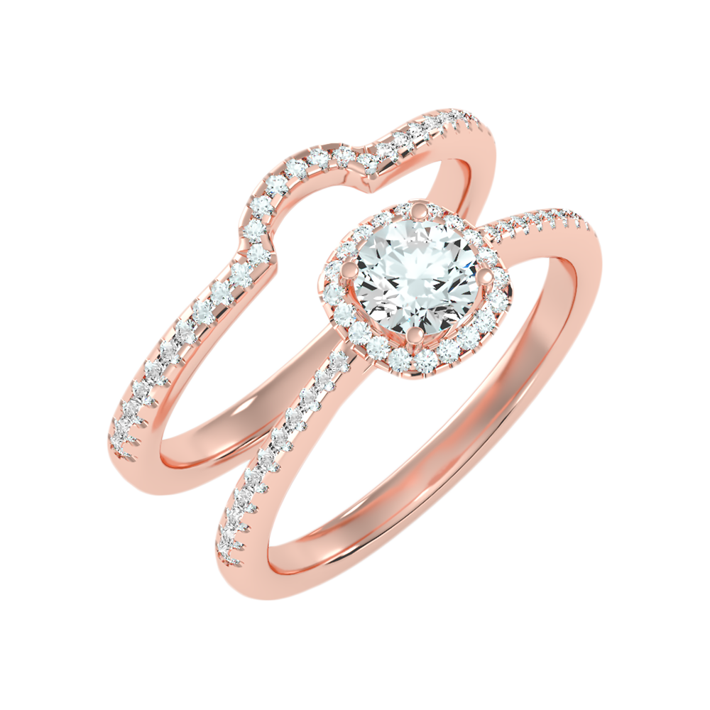 Pluvio Bridal Ring Set-Color_Rose-Gold