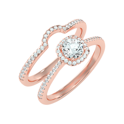 Pluvio Bridal Ring Set-Color_Rose-Gold