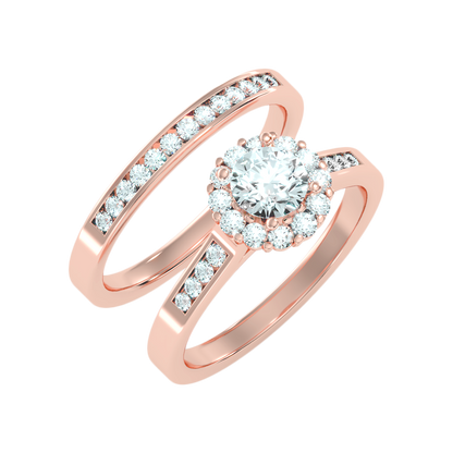 Lustrous Bridal Ring Set-Color_Rose-Gold