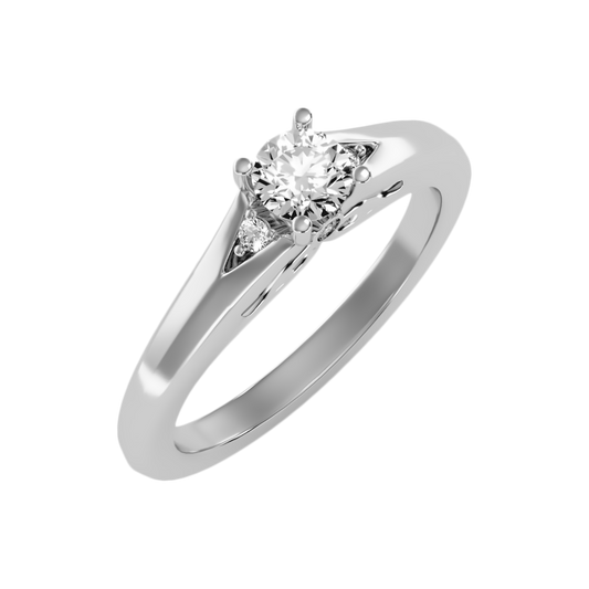 Danized Classic Solitaire Ring-Color_White-Gold