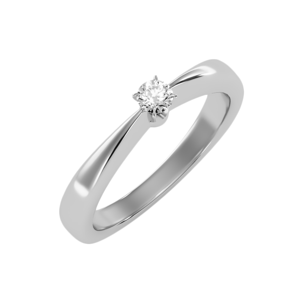 Ange Classic Solitaire Ring-Color_White-Gold