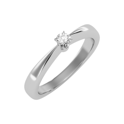 Ange Classic Solitaire Ring-Color_White-Gold