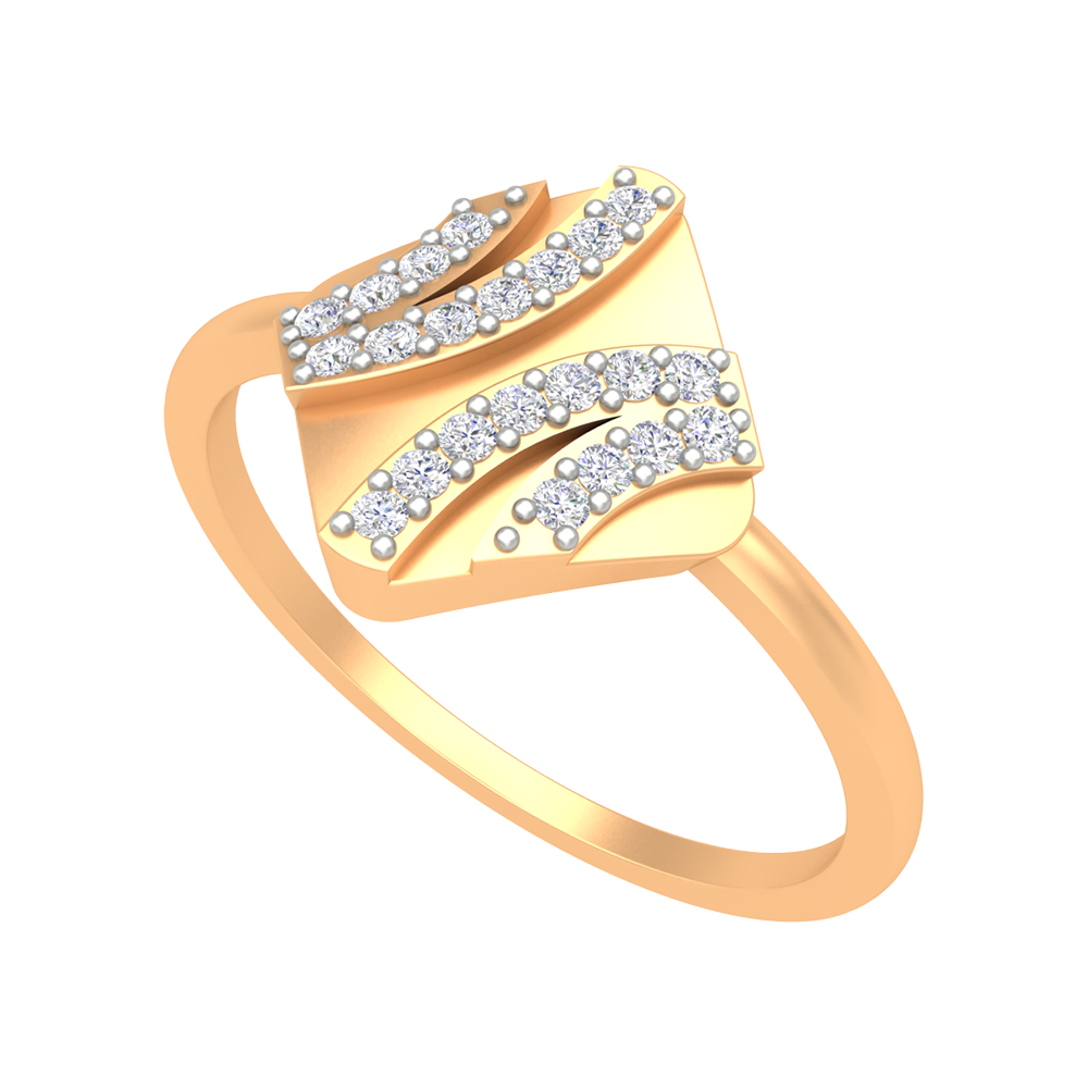 A Designer Diamond Square Ring-Color_Yellow-Gold