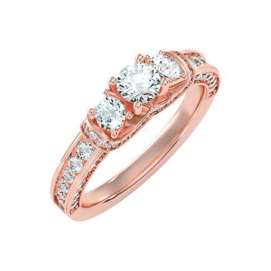 Sumptuous Three Stone Diamond Engagement Ring