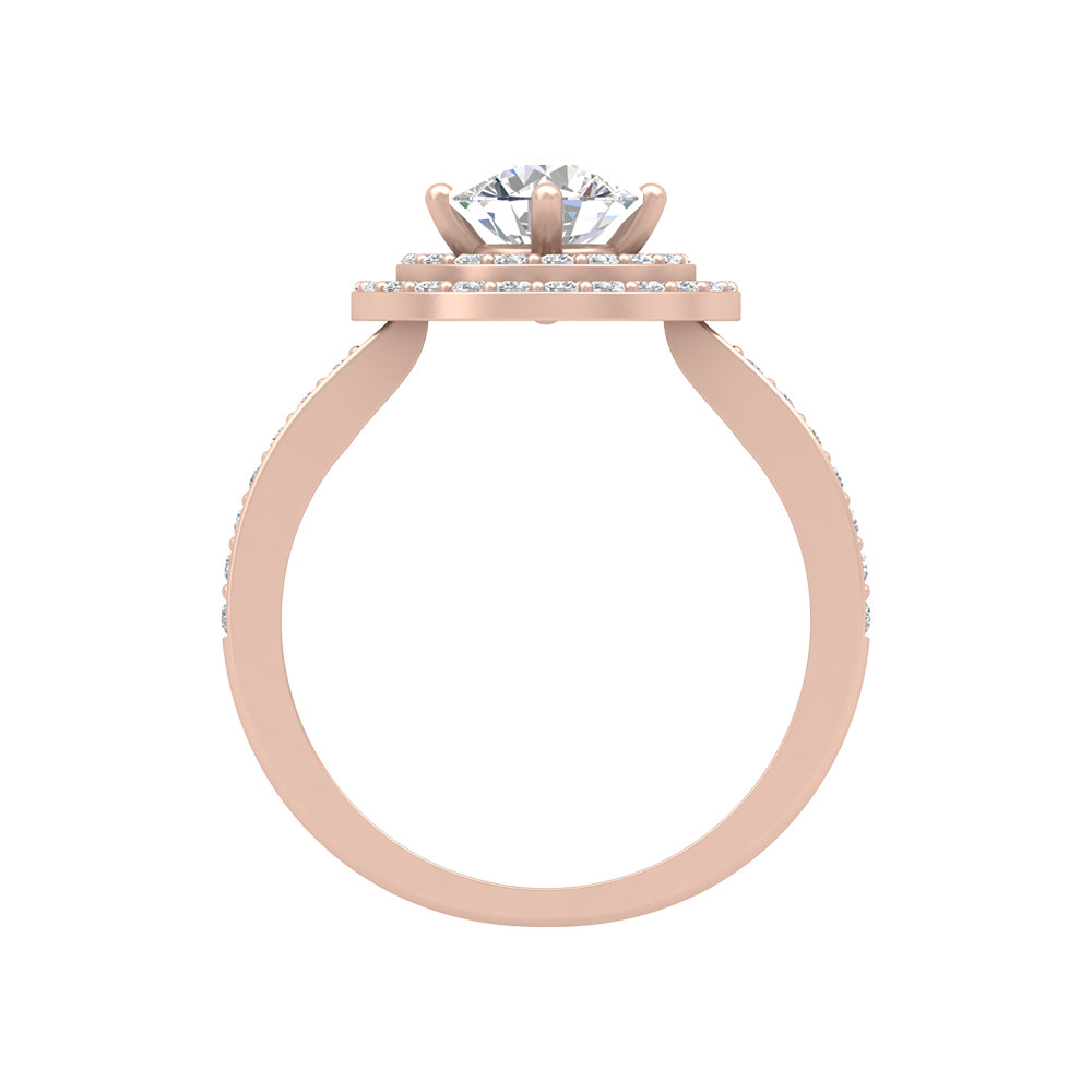 Classy Halo Solitaire Ring