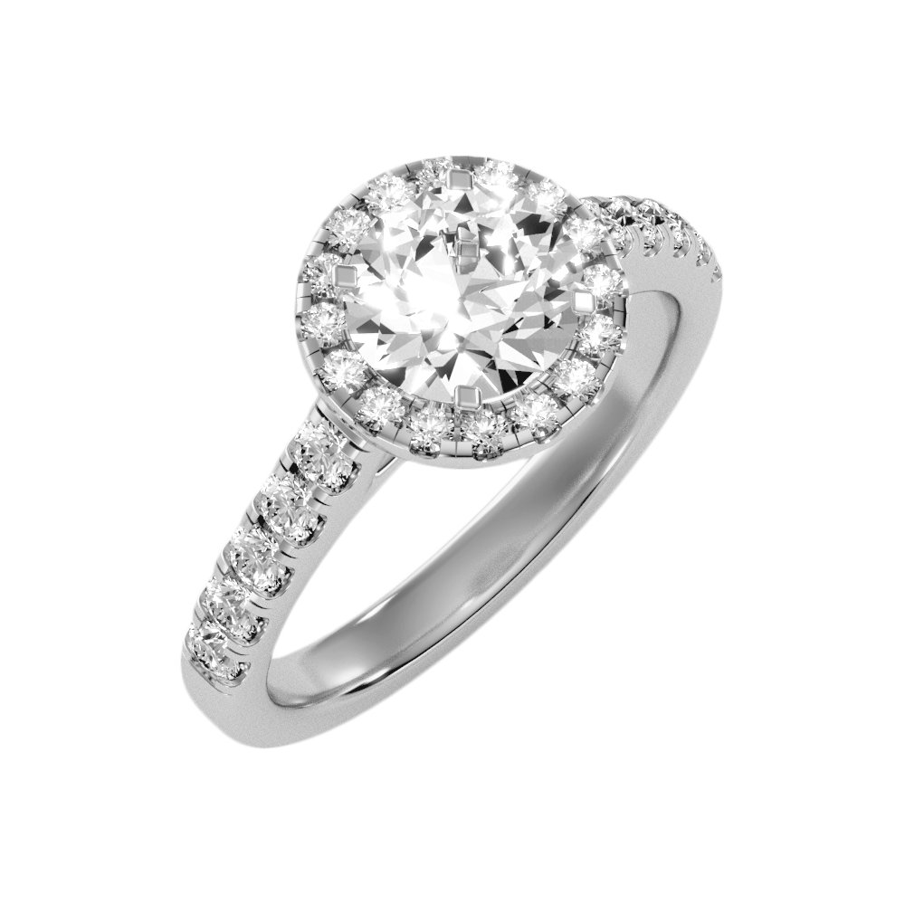 Dreamy Classic Halo Diamond Engagement Ring