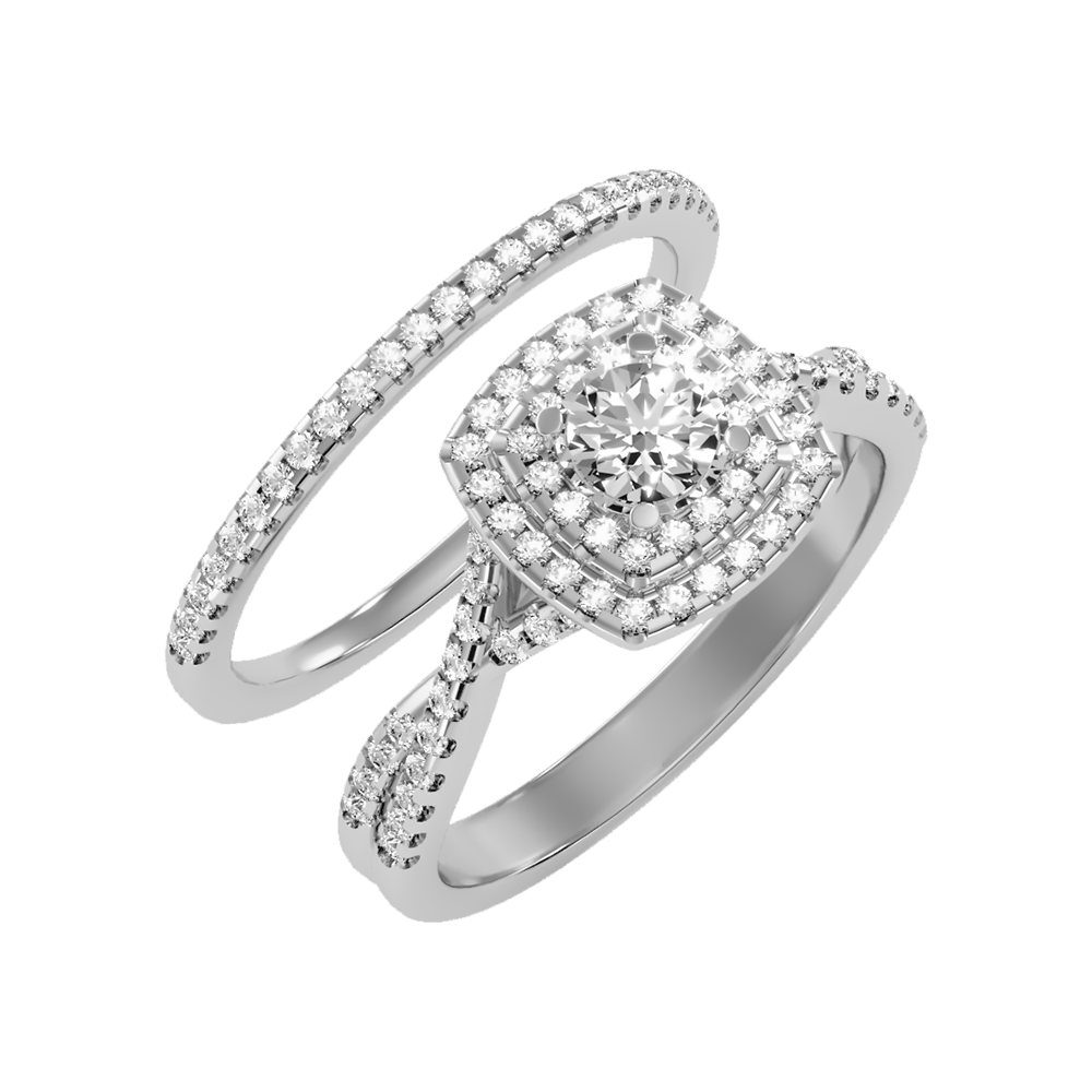 Cisting Bridal Ring Set-Color_White-Gold