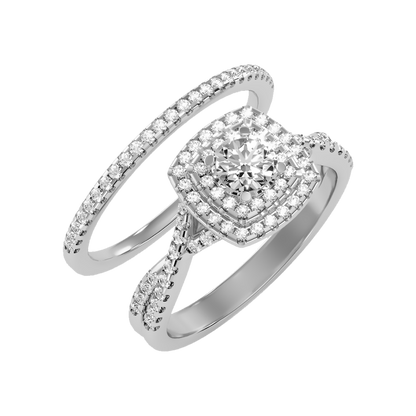 Cisting Bridal Ring Set-Color_White-Gold