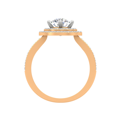 Classy Halo Solitaire Ring