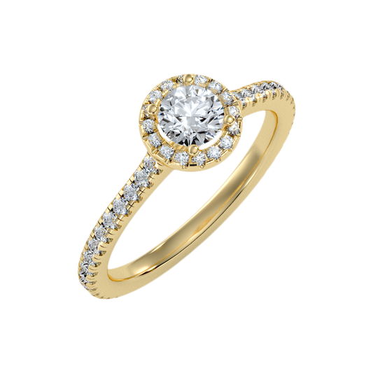 Lovely Classic Halo Diamond Engagement Ring