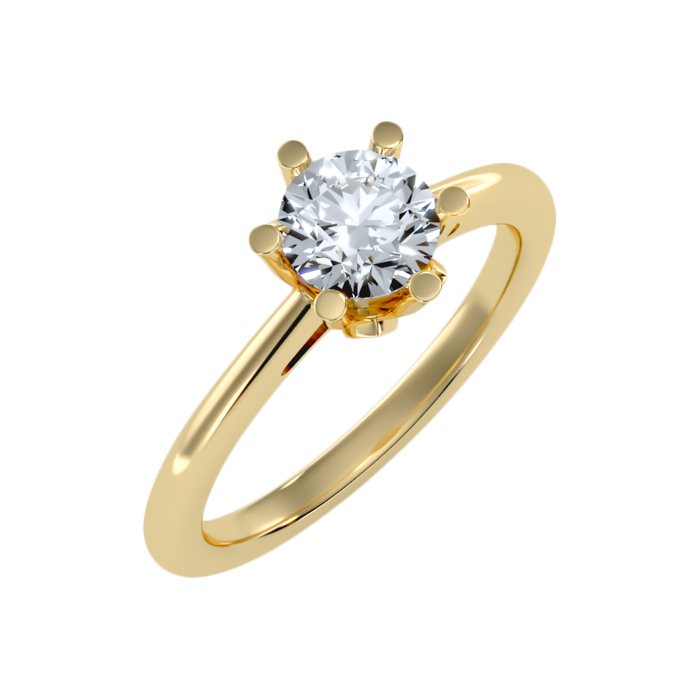 Floraison Classic Solitaire Ring-Color_Yellow-Gold