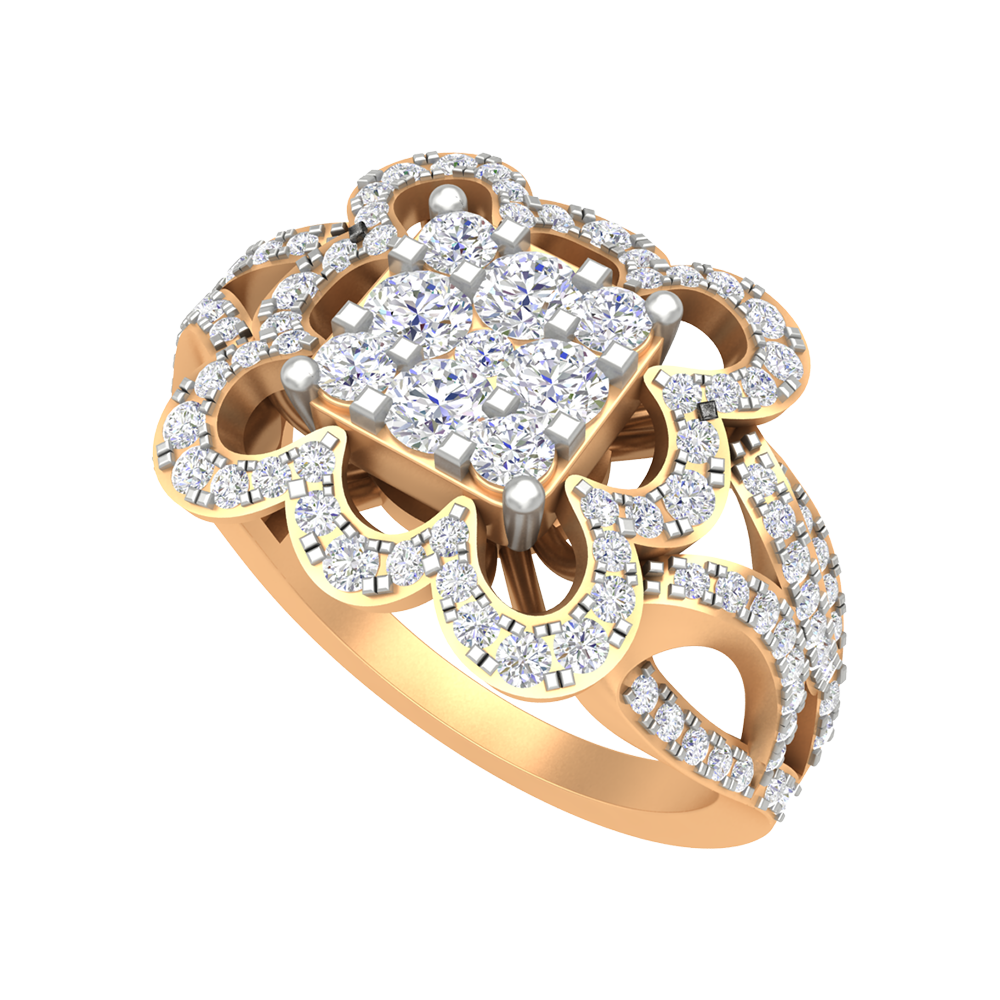 Zig - Zag Squamous Cocktail Ring