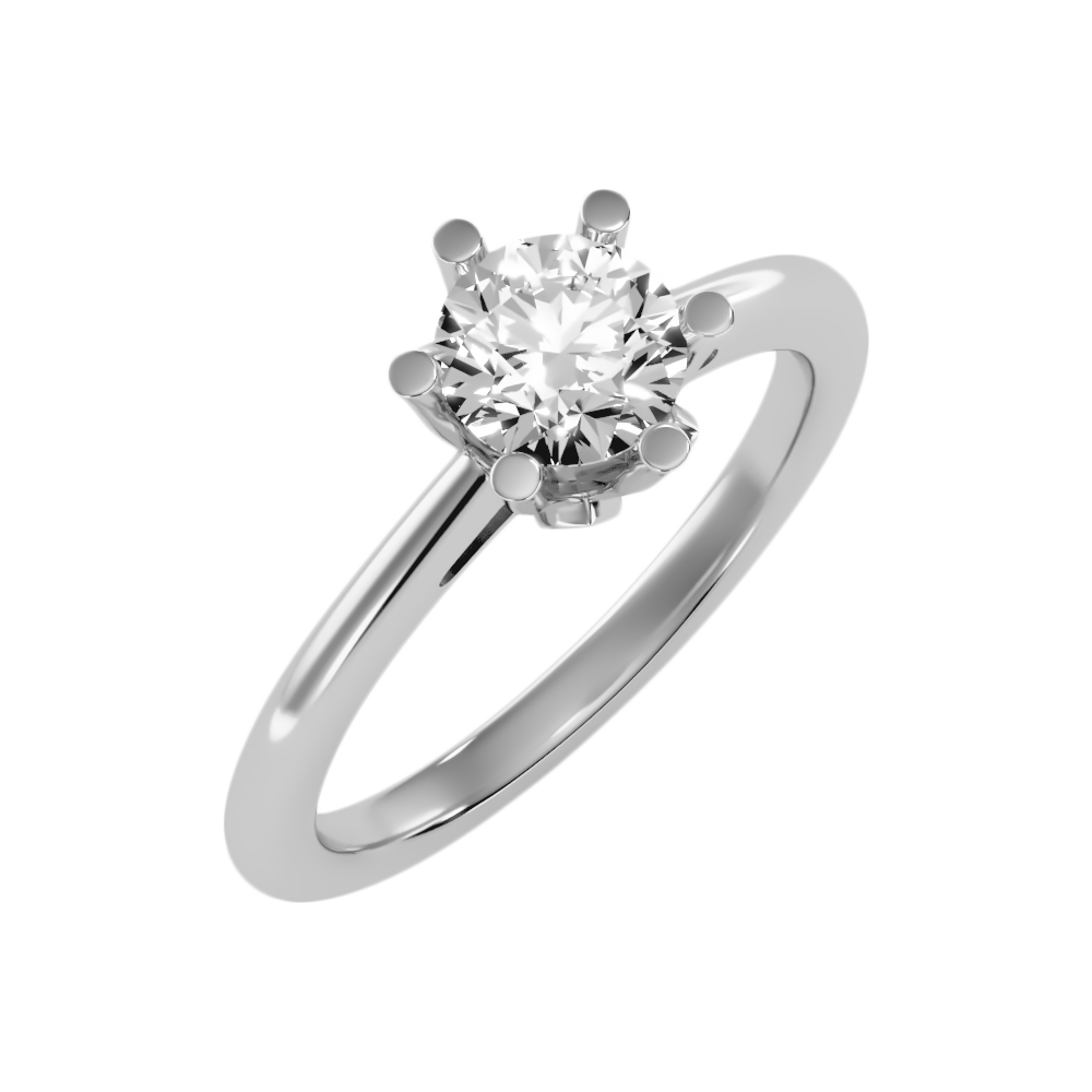 Floraison Classic Solitaire Ring-Color_White-Gold