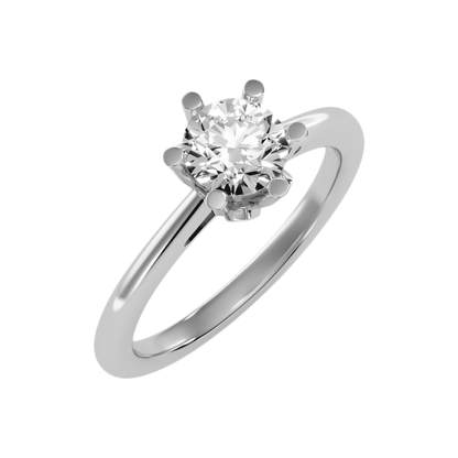 Floraison Classic Solitaire Ring-Color_White-Gold