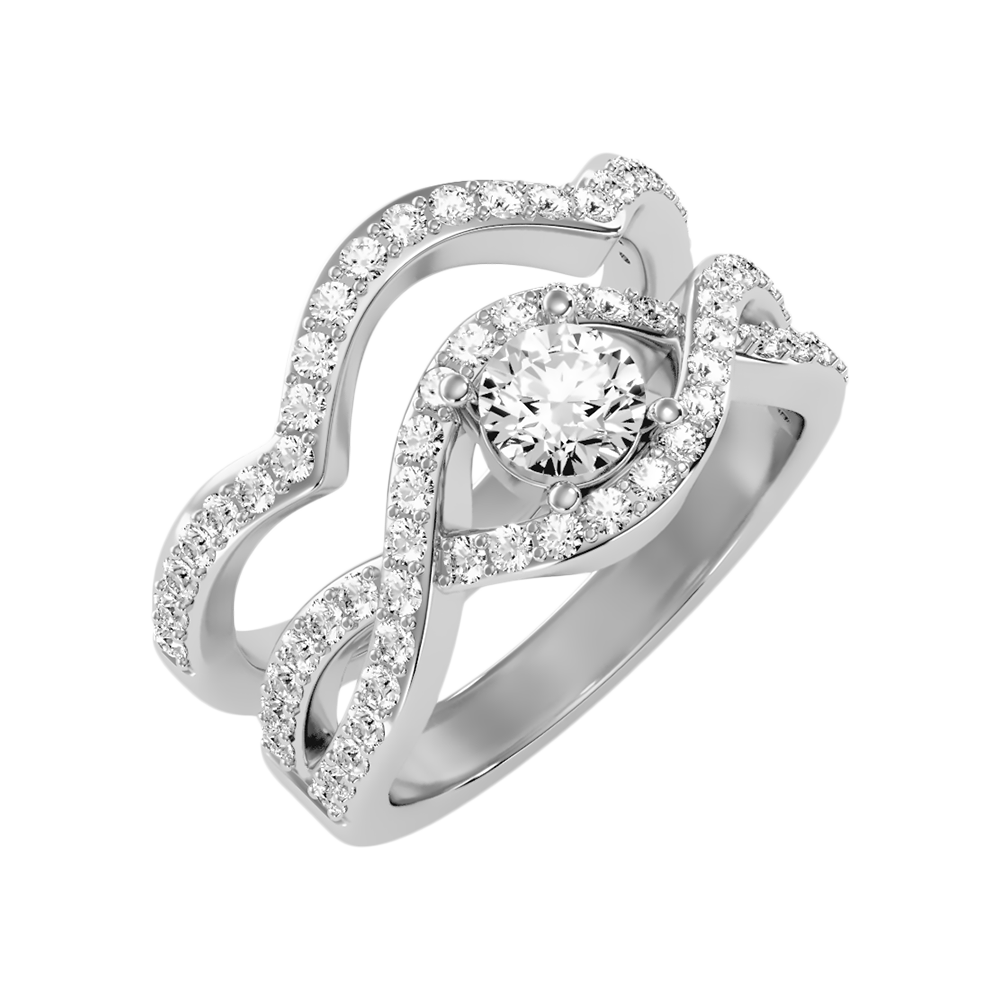 Tinkling Bridal Ring Set-Color_White-Gold