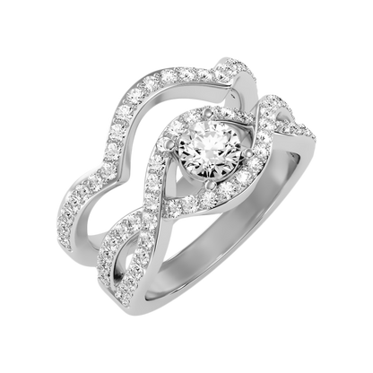 Tinkling Bridal Ring Set-Color_White-Gold