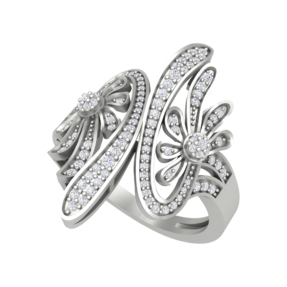 Mojito Stylish Diamond Ring-Color_White-Gold