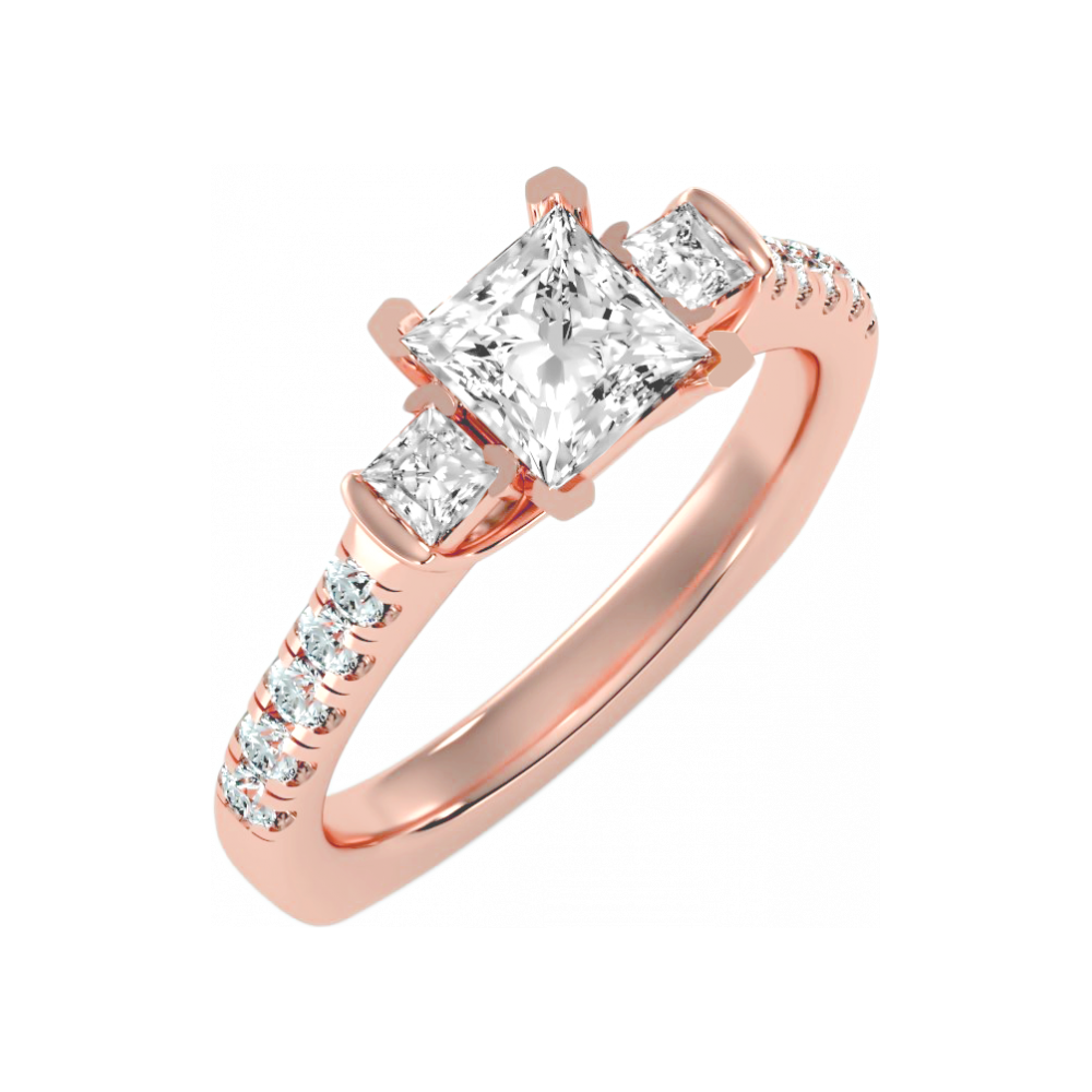 The Cutting-Edge Three Stone Ring