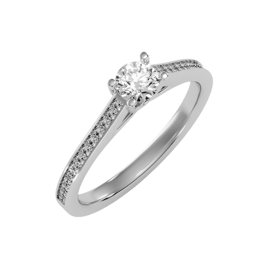 Magnetic Solitaire Ring-Color_White-Gold
