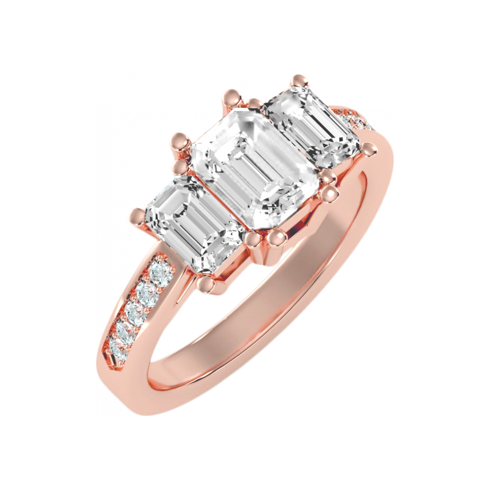 Mesmerizing Three Stone Ring 