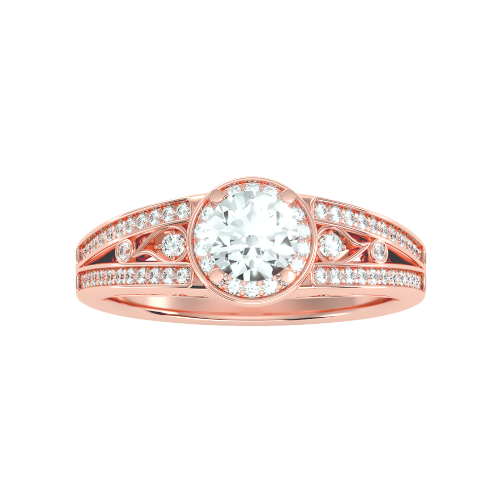 Ecstatic Halo Diamond Ring