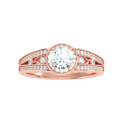 Ecstatic Halo Diamond Ring
