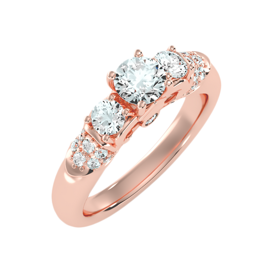 Phile Three Stone Diamond Engagement Ring