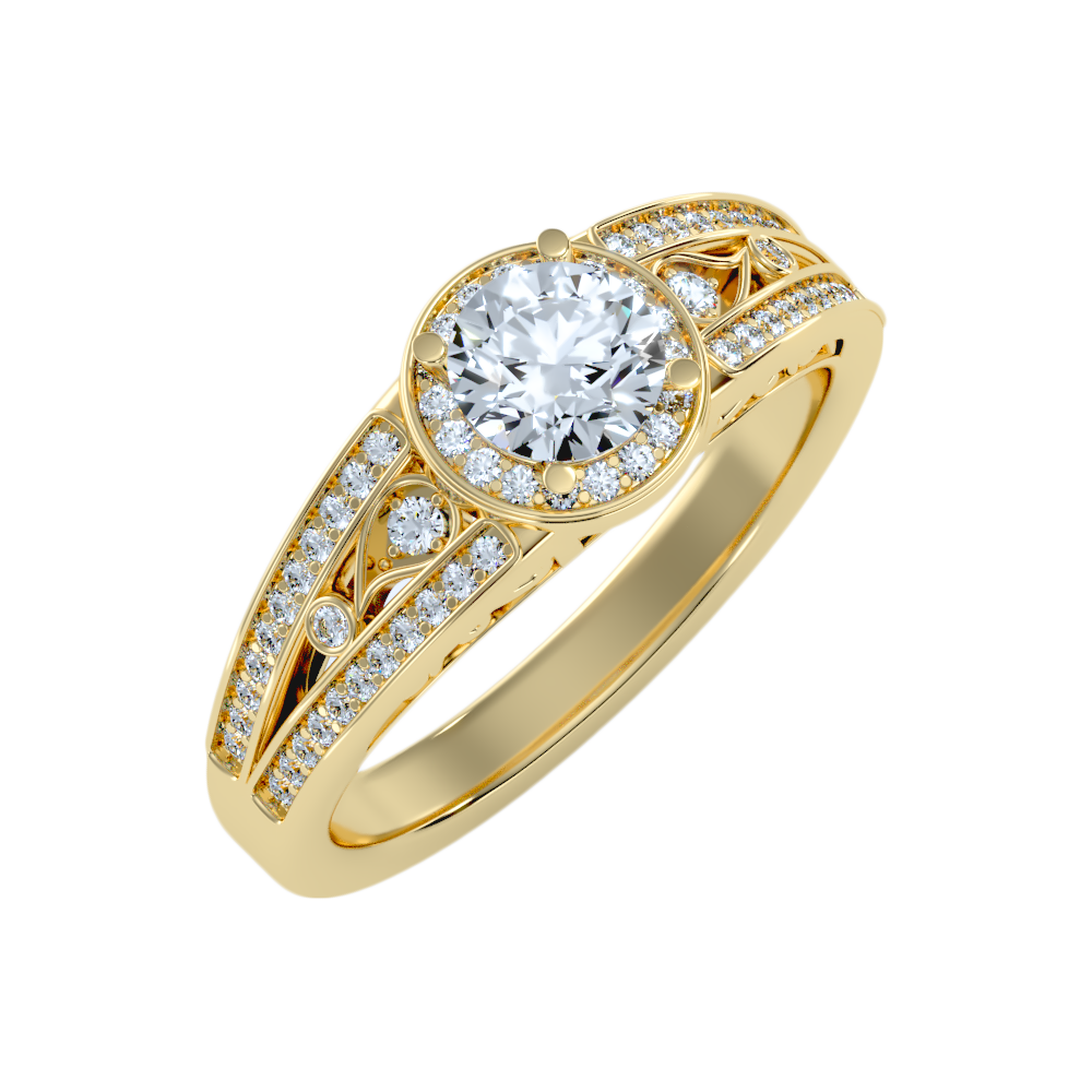 Ecstatic Halo Diamond Ring