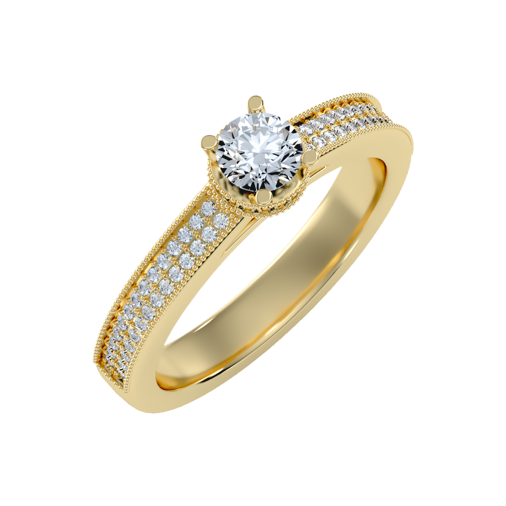 Gaz Solitaire Ring-Color_Yellow-Gold