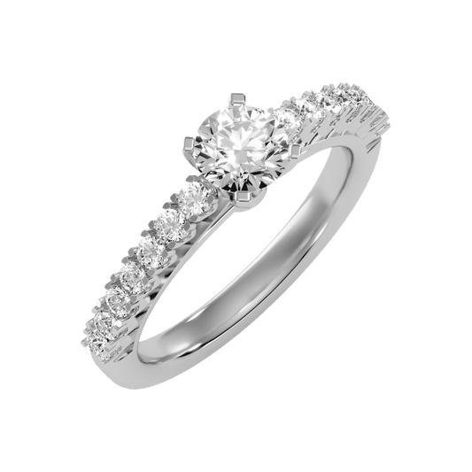 May Flower Solitaire Ring-Color_White-Gold