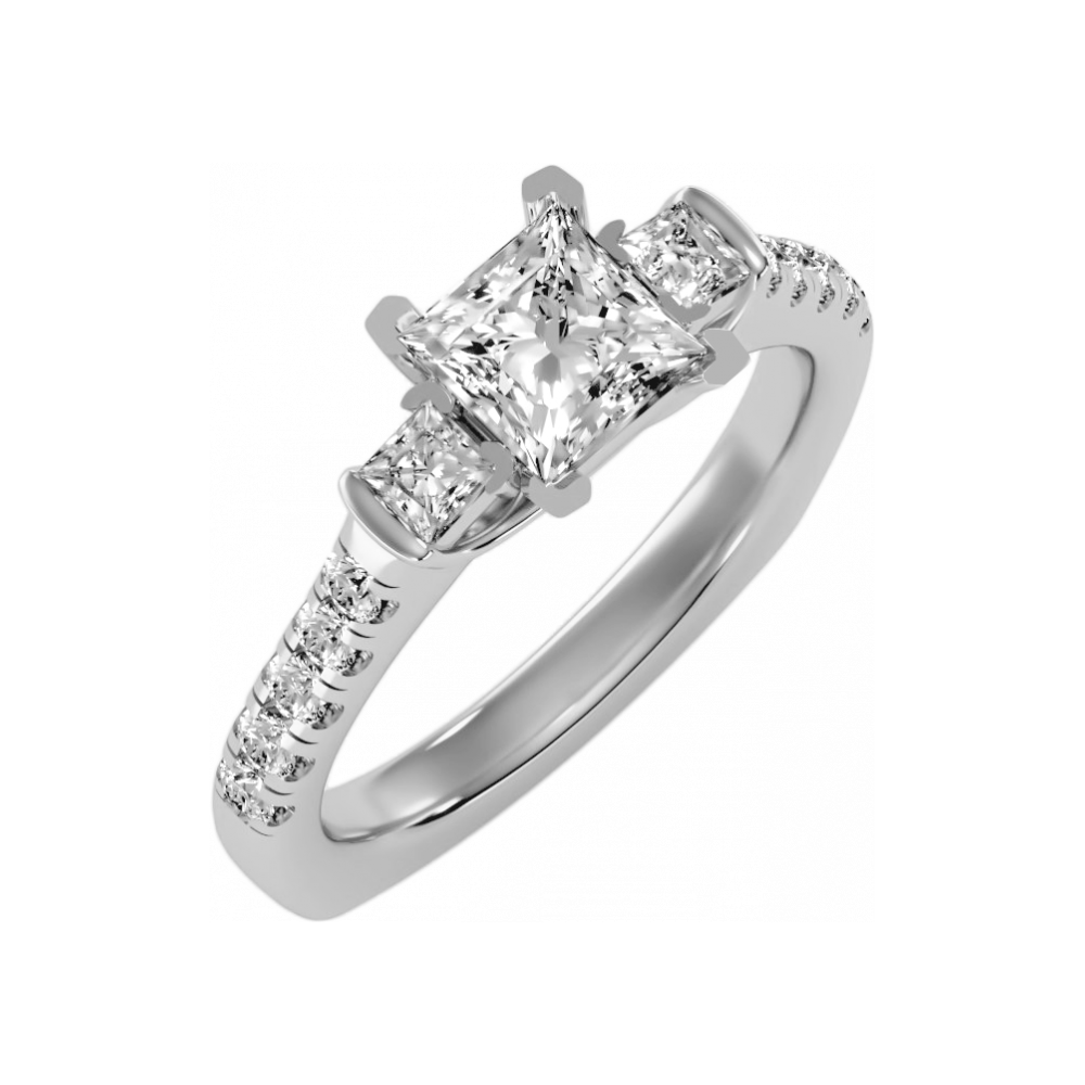 The Cutting-Edge Three Stone Ring