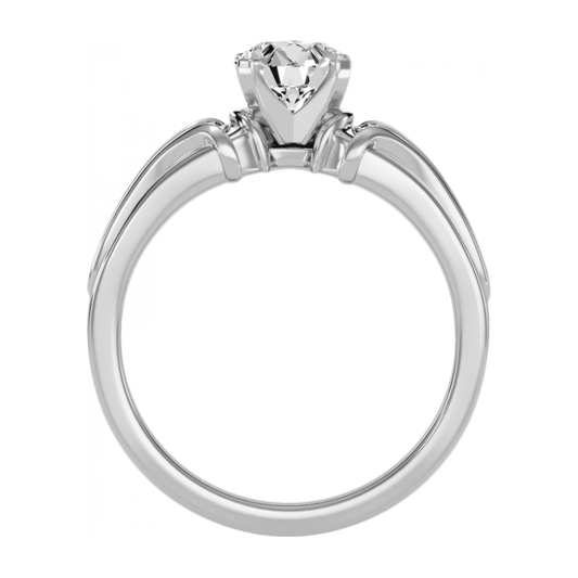 The Harmonic Solitaire Ring-Color_White-Gold