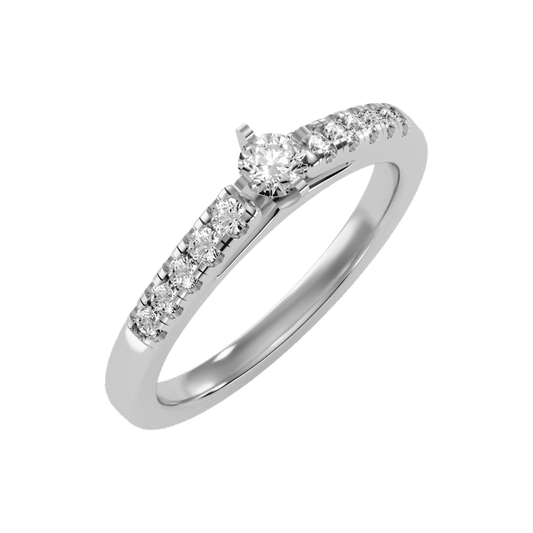 Cele Rose Solitaire Ring-Color_White-Gold