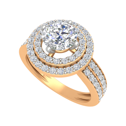 Classy Halo Solitaire Ring