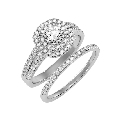 Stream Bridal Ring Set-Color_White-Gold