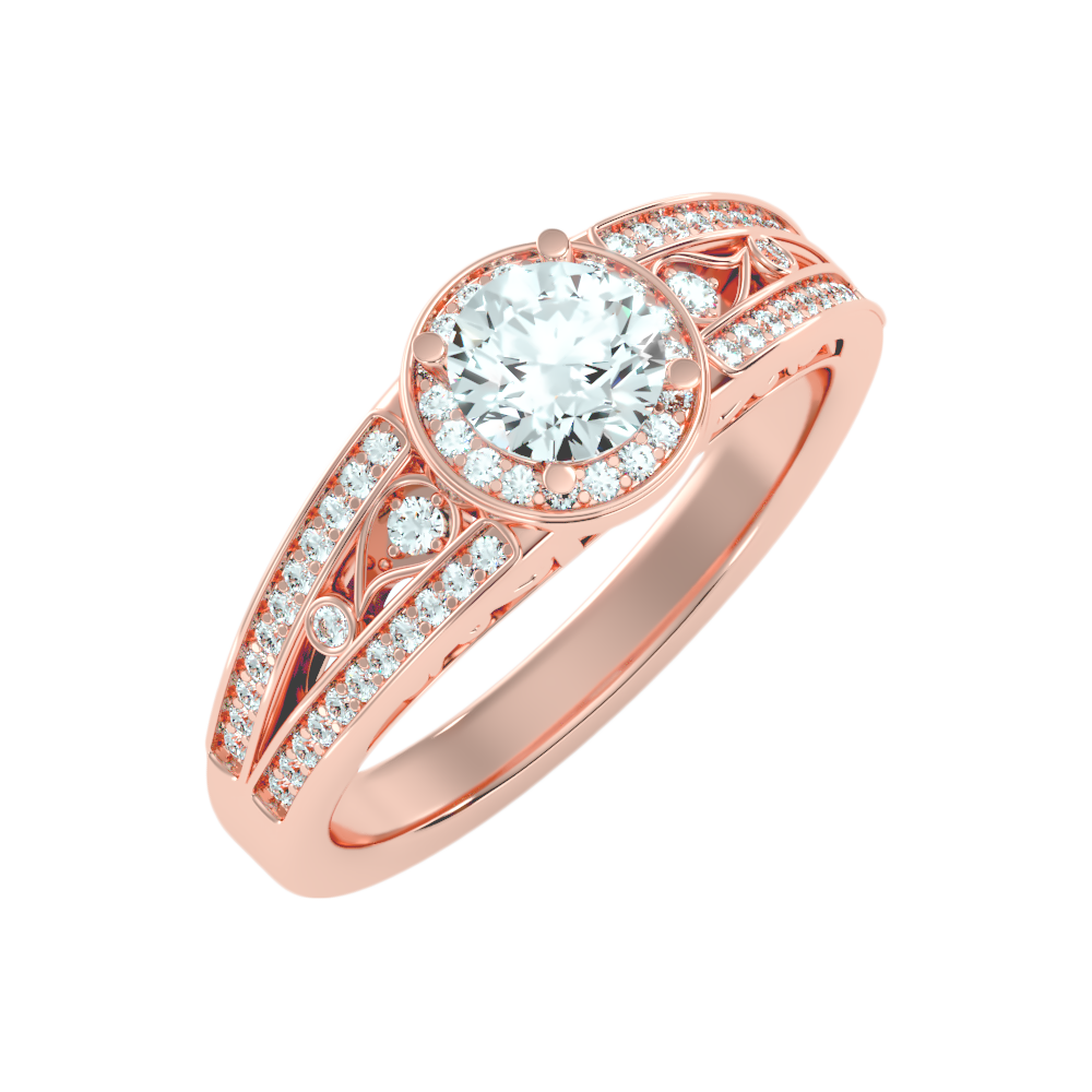 Ecstatic Halo Diamond Ring