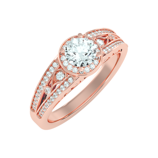 Ecstatic Halo Diamond Ring