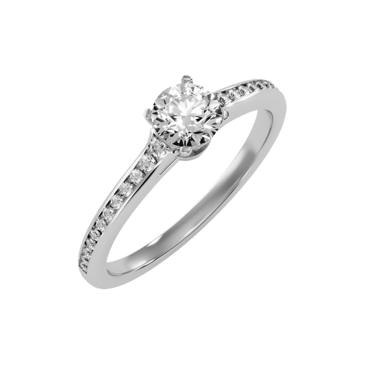 Wonderful Solitaire Ring-Color_White-Gold