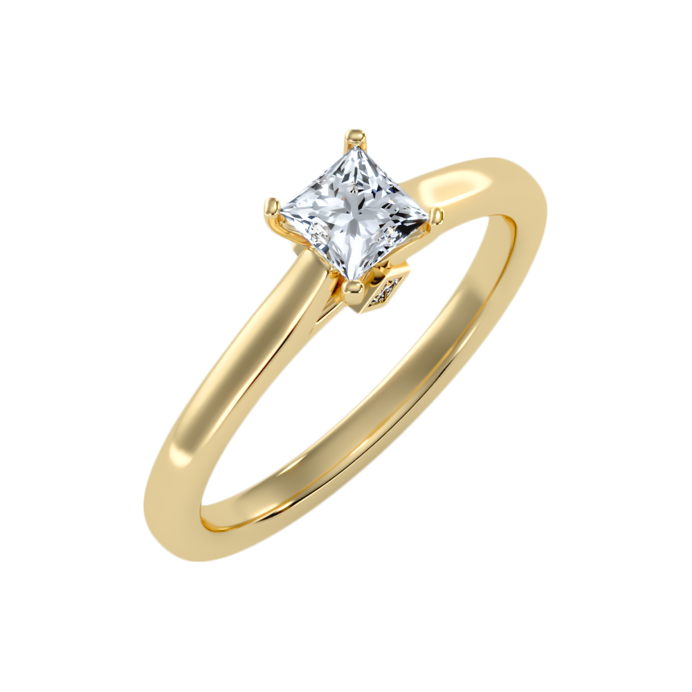 Luxuriant Princess Cut Solitaire Ring-Color_Yellow-Gold