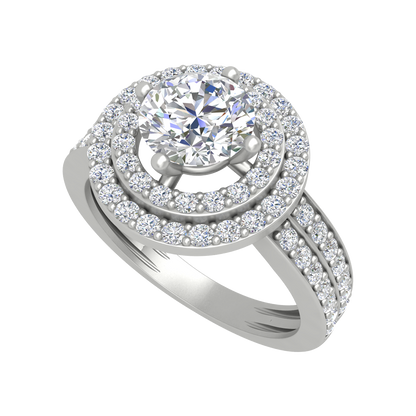 Classy Halo Solitaire Ring