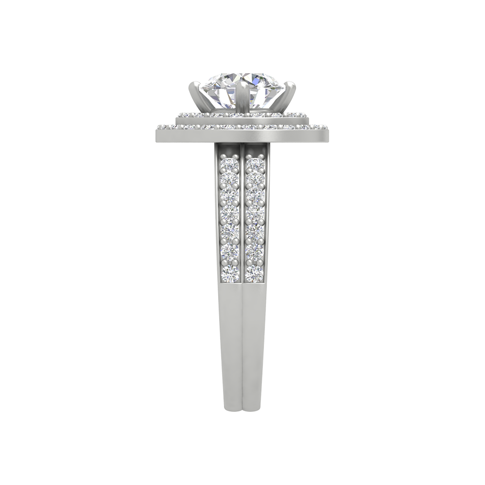 Classy Halo Solitaire Ring