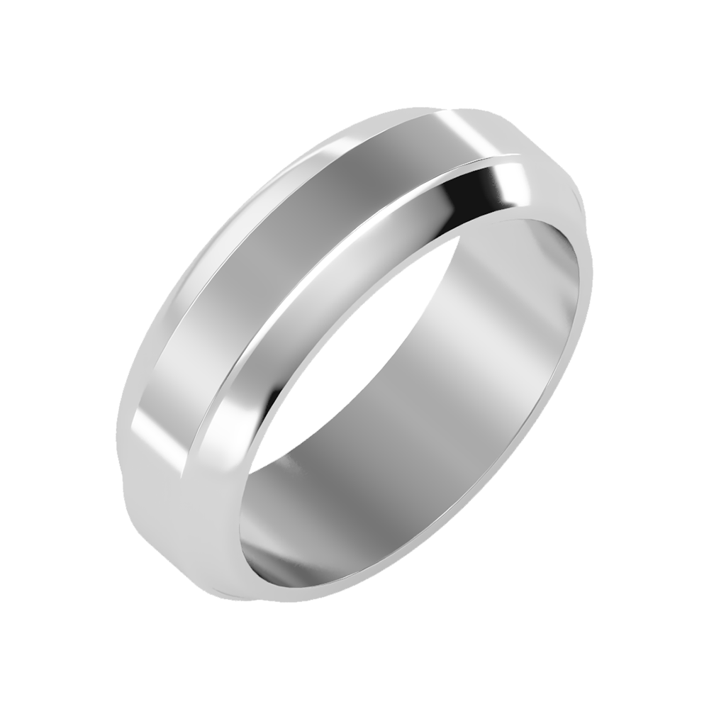 Admirable Men's Broad Band Ring-Color_White-Gold