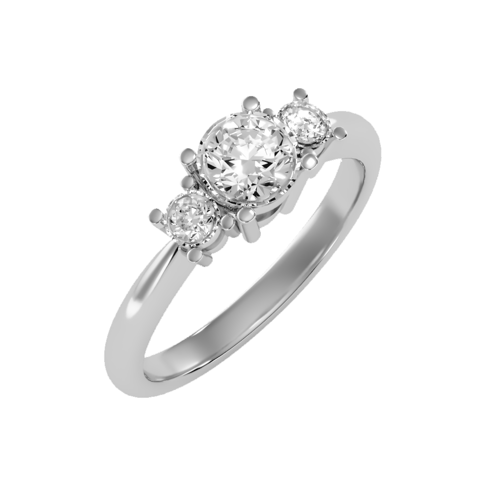 Coruscating Tri Stone Ring
