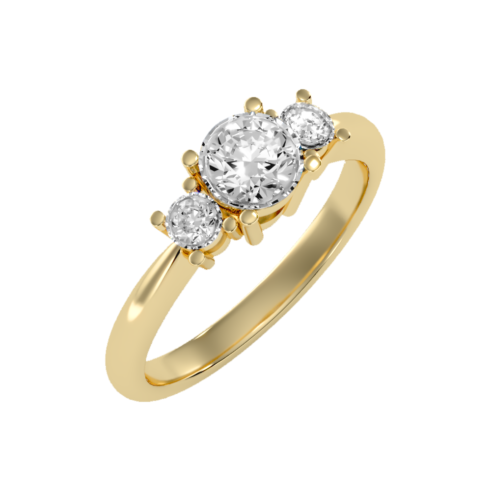 Coruscating Tri Stone Ring