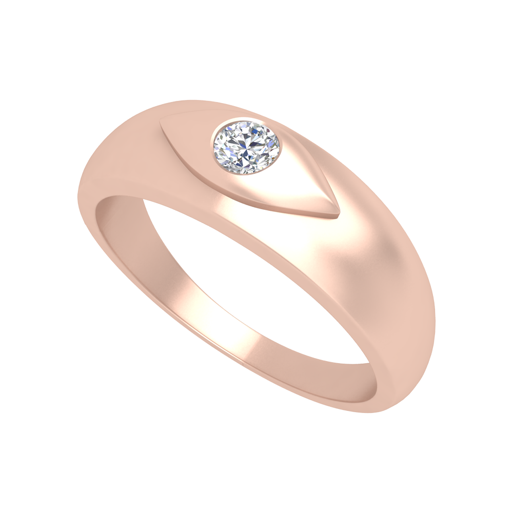 Classic Row Single Stone Ring-Color_Rose-Gold