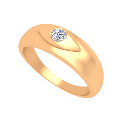 Classic Row Single Stone Ring-Color_Yellow-Gold